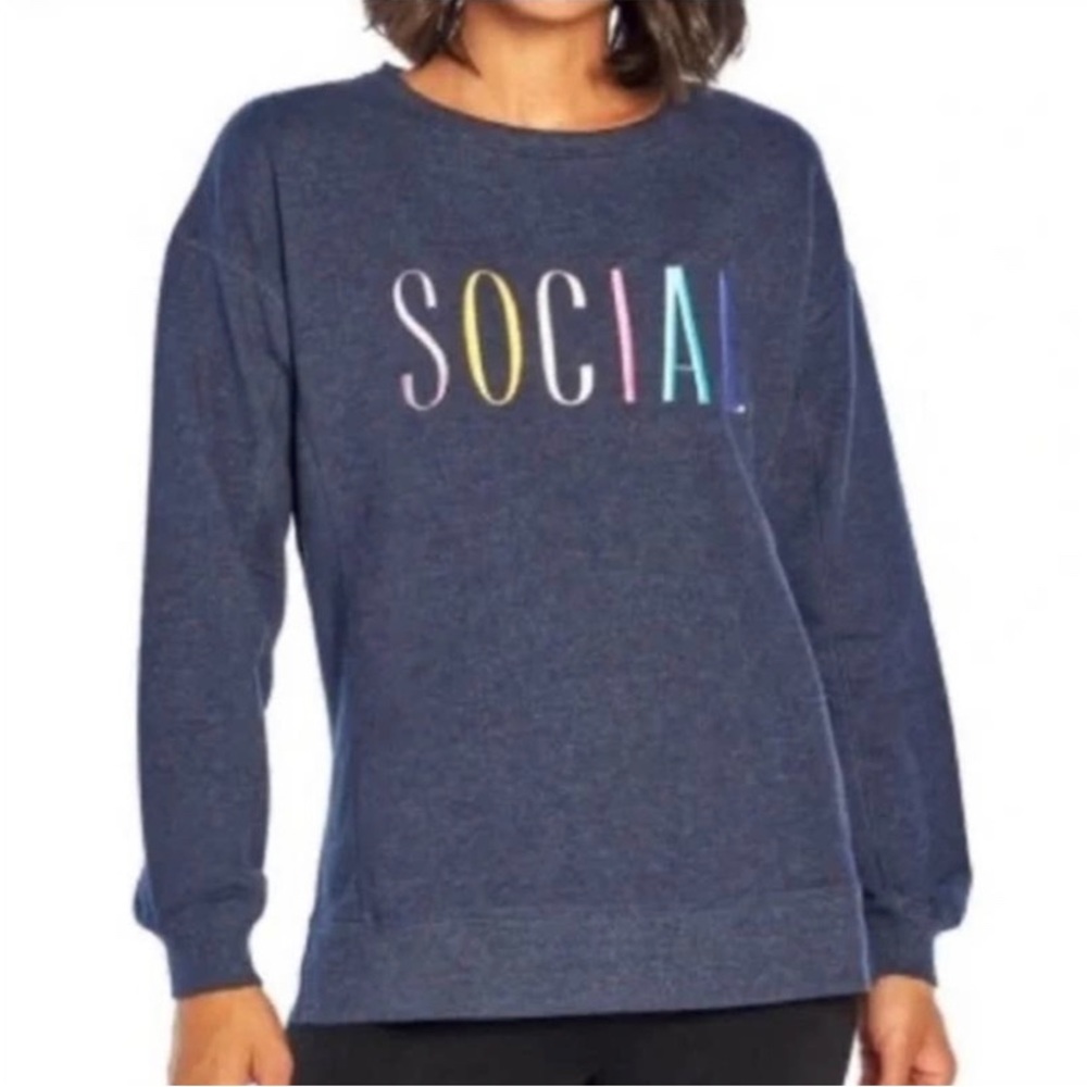 NWT Wildfox embroidery ‘SOCIAL’ sweatshirt